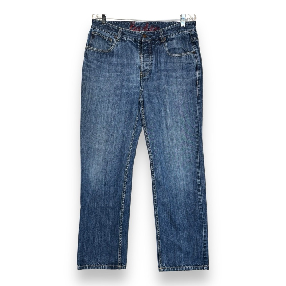 Boden Blue Straight Leg Dark Wash Denim Jeans Mens Size 34R